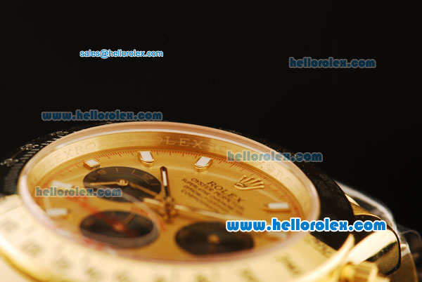 Rolex Daytona Automatic Full Gold with White Marking and Three Small Black Dials - Click Image to Close